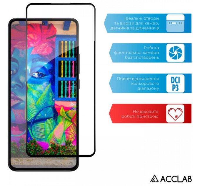 Скло захисне ACCLAB Full Glue Xiaomi 13T Black (1283126582523)
