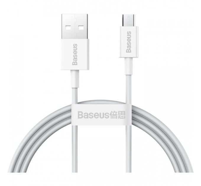 Дата кабель USB 2.0 AM to Micro 5P 2.0m Superior Fast Charging 2A white Baseus (CAMYS-A02)
