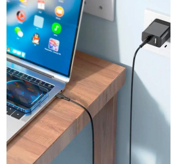 Дата кабель USB-C to USB-C 1.0m 60W Triumph BX51 black BOROFONE (6931474751669)