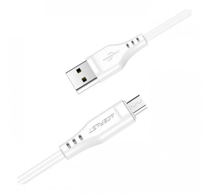 Дата кабель USB 2.0 AM to Micro 5P 1.2m 2.4A TPE C3-09 white Acefast (6974316280897)