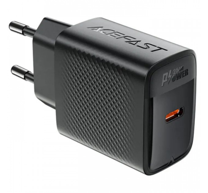 Зарядний пристрій Acefast A104 USB-C PD25W GaN Black (6974316283355)
