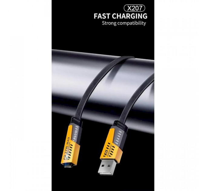 Дата кабель USB-C + USB-A to Lightning+USB-C 1.0m 65W X207 black WUW (6972573336524)