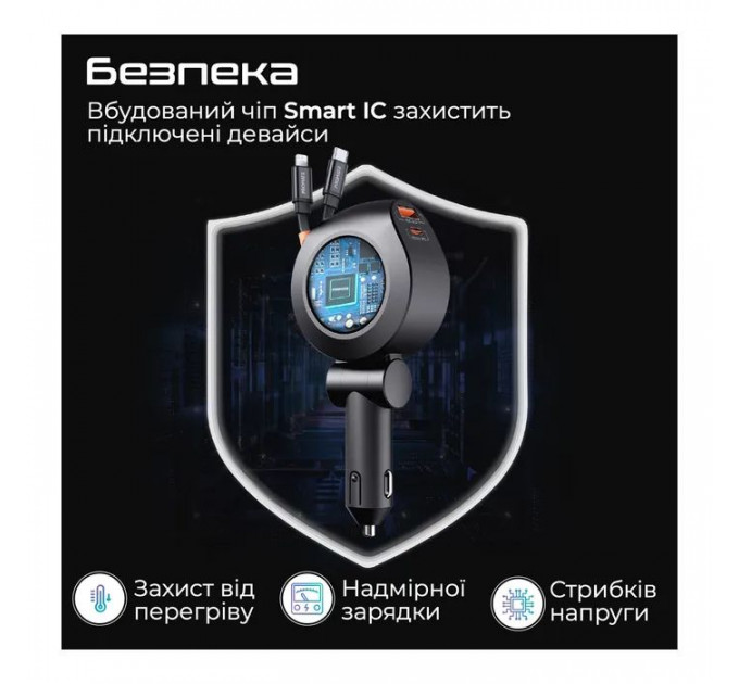 Зарядний пристрій Promate USB-C + USB-A + cable USB-C + Lightning (drivegear-r2)