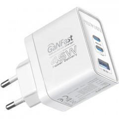 Зарядний пристрій Promate powerport-45 2xUSB-C PD + USB-A QC 45W White (powerport-45.white)