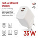 Зарядное устройство для EMOS V03G35 2xUSB-C 35W GaN (V03G35)