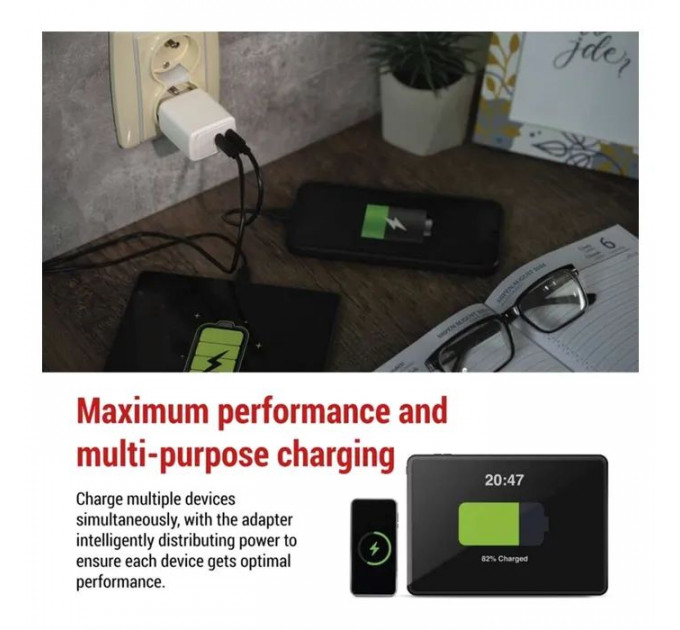 Зарядное устройство для EMOS V03G35 2xUSB-C 35W GaN (V03G35)