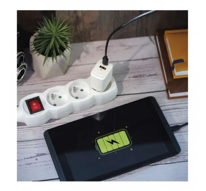 Зарядное устройство EMOS V02G20 1xUSB-A+1xUSB-C PD20W GaN (V02G20)