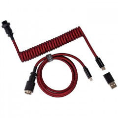 Дата кабель USB 2.0 AM to USB-C 1.08m Premium Coiled Aviator Straight red Keychron (CAB2_KEYCHRON)