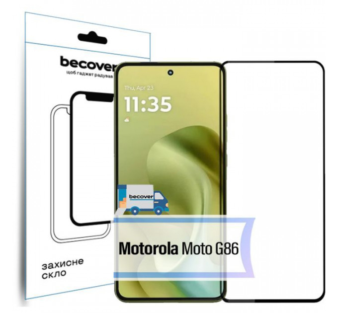 Скло захисне BeCover Motorola Moto G86 Black (713727) Скло захисне BeCover Motorola Moto G86 Black (713727)