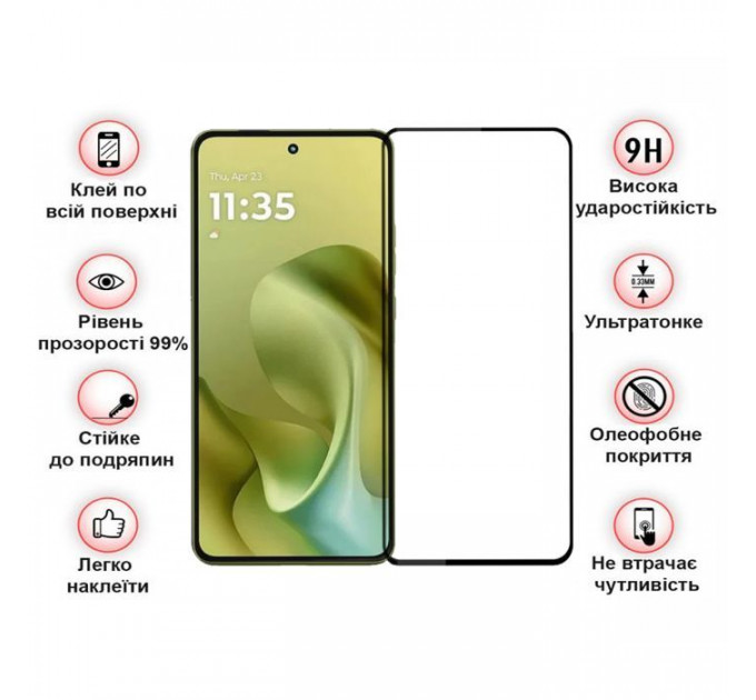 Скло захисне BeCover Motorola Moto G86 Black (713727)