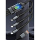 Дата кабель USB 2.0 AM to Lightning + Micro 5P + USB-C 1.2m 100W nylon black XoKo (SC-3100)
