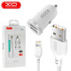 Зарядний пристрій XO 2xUSB 2.1A + cable USB to Lightning white (TZ08-L-WH)