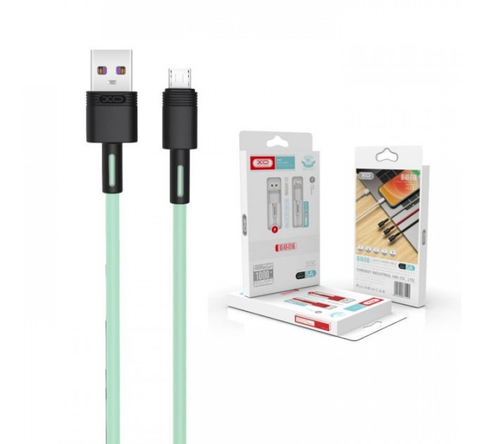 Дата кабель USB 2.0 AM to Micro 5P 1.0m 5A green XO (NB166-M-1-GR)