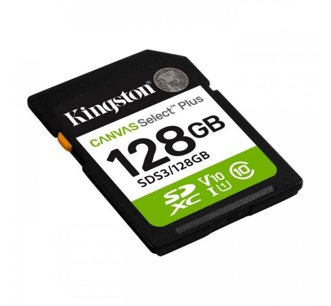 Карта пам/'яті Kingston 128GB SDXC class 10 UHS-I V10 A1 Canvas Select Plus (SDS3\/128GB)