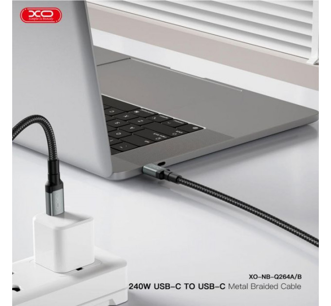 Дата кабель USB-C to USB-C 1.0m 240W black XO (NBQ264A_С_Black)