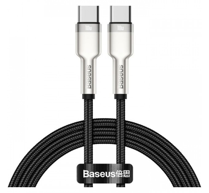 Дата кабель USB-C to USB-C 1.0m 100W metal black Baseus (CATJK-C01)