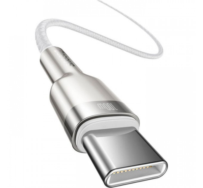 Дата кабель USB-C to USB-C 1.0m 100W metal white Baseus (CATJK-C02)