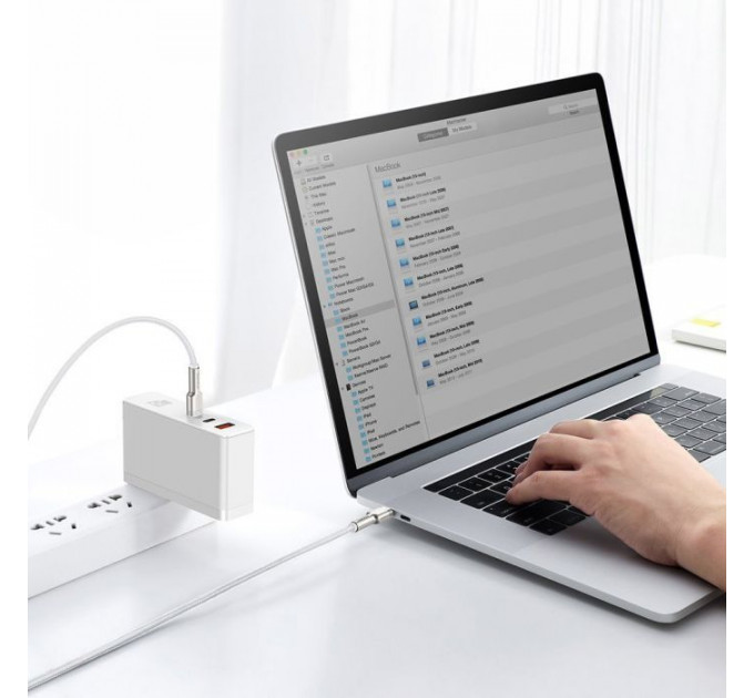 Дата кабель USB-C to USB-C 1.0m 100W metal white Baseus (CATJK-C02)