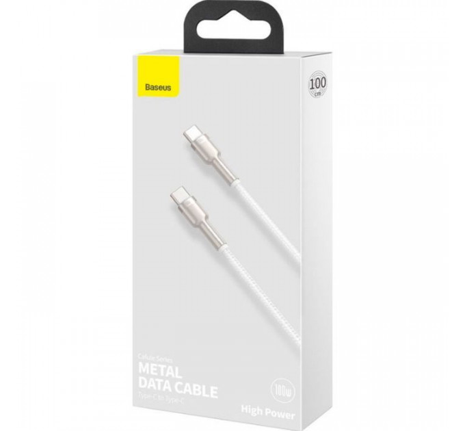 Дата кабель USB-C to USB-C 1.0m 100W metal white Baseus (CATJK-C02)