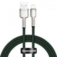 Дата кабель USB 2.0 AM to Lightning 2.0m 2.4A metal green Baseus (CALJK-B06)