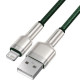 Дата кабель USB 2.0 AM to Lightning 2.0m 2.4A metal green Baseus (CALJK-B06)