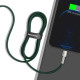 Дата кабель USB 2.0 AM to Lightning 2.0m 2.4A metal green Baseus (CALJK-B06)