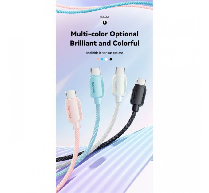 Дата кабель USB-C to USB-C 2.0m 100W blue Essager (EXCTT1-WLA03-P)