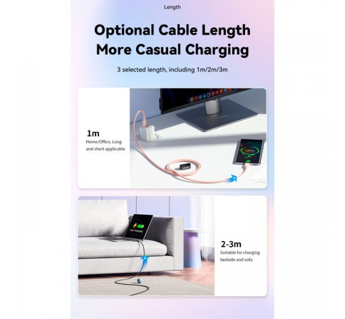 Дата кабель USB-C to USB-C 2.0m 100W blue Essager (EXCTT1-WLA03-P)