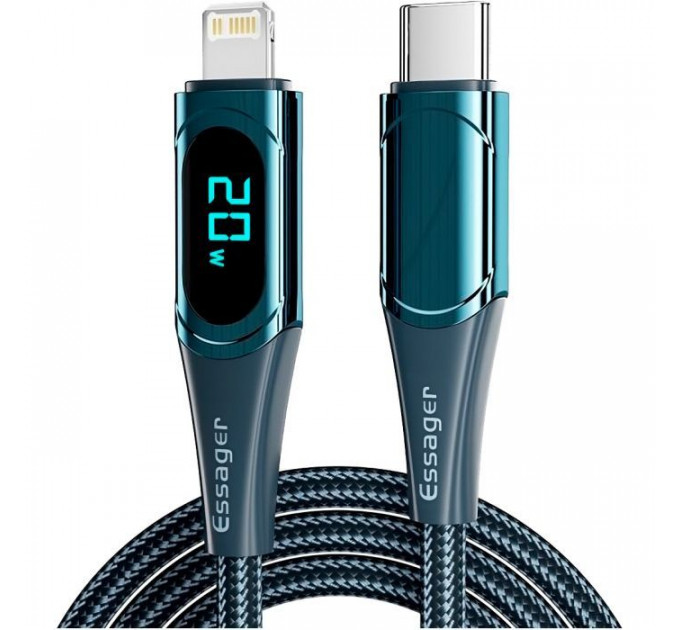 Дата кабеля USB-C to Lightning 2.0m 20W Digital Display blue Essager (EXCTL-YDA03) Дата кабеля USB-C to Lightning 2.0m 20W Digital Display blue Essager (EXCTL-YDA03)