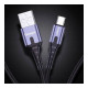 Дата кабель USB 2.0 AM to USB-C 2.0m 3A LED black Essager (EXCT-XGA0G)