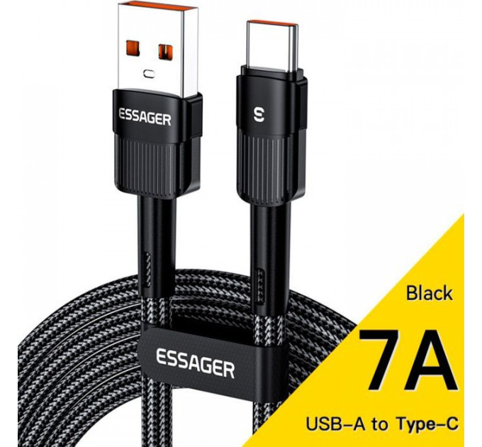 Дата кабель USB 2.0 AM to USB-C 3.0m 7A black Essager (EXCT-XCC01)