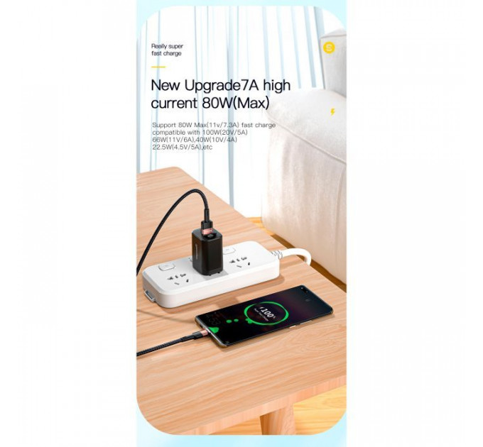 Дата кабель USB 2.0 AM to USB-C 3.0m 7A black Essager (EXCT-XCC01)