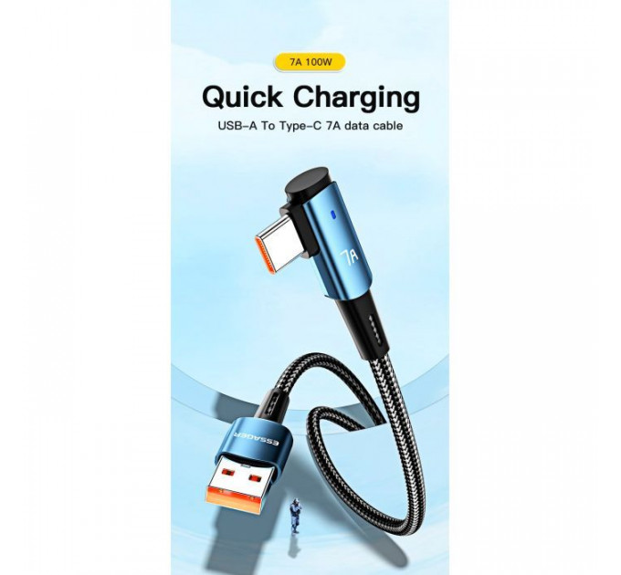 Дата кабель USB 2.0 AM to USB-C 1.0m 100W black Essager (EXCWT7A-CG01-P)