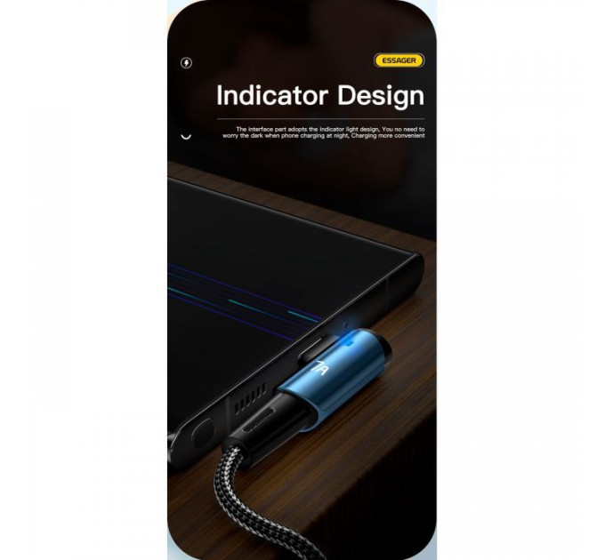 Дата кабель USB 2.0 AM to USB-C 1.0m 100W black Essager (EXCWT7A-CG01-P)