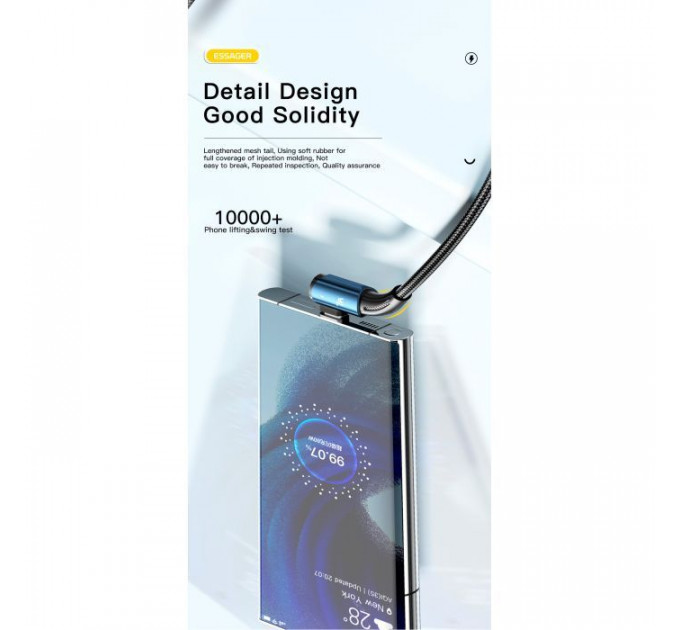 Дата кабель USB 2.0 AM to USB-C 2.0m 100W blue Essager (EXCWT7A-CGA03-P)