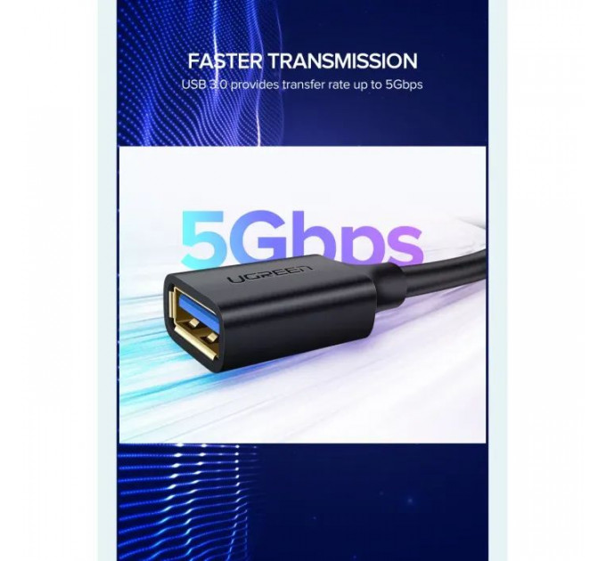 Дата кабель USB 3.0 AM\/AF 1.0m US129 black Ugreen (10368)