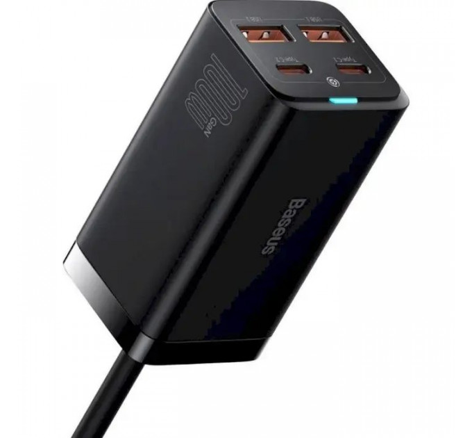 Зарядний пристрій Baseus 2xUSB-C 100W + 2xUSB GaN black (CCGP000101)