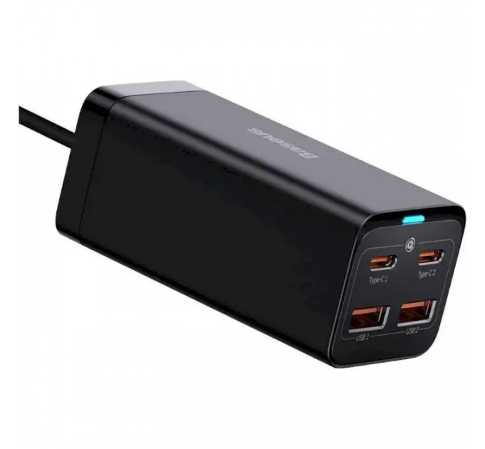 Зарядний пристрій Baseus 2xUSB-C 100W + 2xUSB GaN black (CCGP000101)