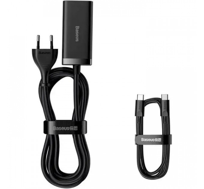 Зарядний пристрій Baseus 2xUSB-C 100W + 2xUSB GaN black (CCGP000101)