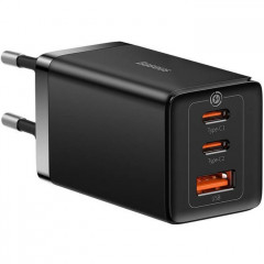 Зарядний пристрій Baseus 2xUSB-C 65W + 1xUSB GaN + cable USB-C to USB-C 100W 1.0m black (CCGP120201)