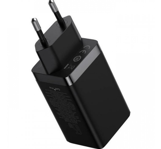 Зарядний пристрій Baseus 2xUSB-C 65W + 1xUSB GaN + cable USB-C to USB-C 100W 1.0m black (CCGP120201)