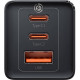 Зарядний пристрій Baseus 2xUSB-C 65W + 1xUSB GaN + cable USB-C to USB-C 100W 1.0m black (CCGP120201)