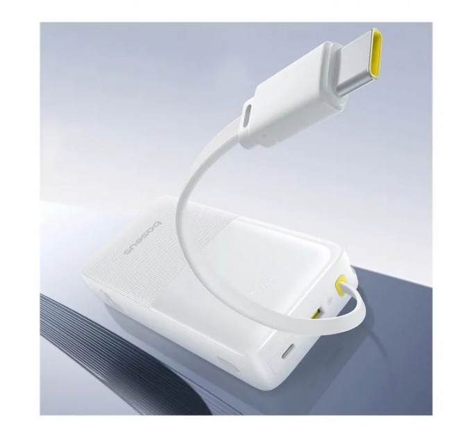 Батарея універсальна Baseus Bipow 2 20000mAh 20W with USB-C cable white (P10077101213-01)