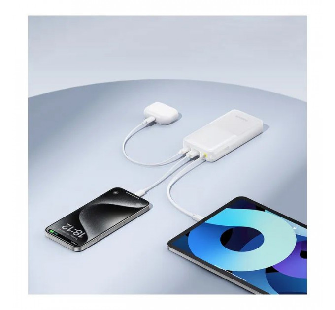 Батарея універсальна Baseus Bipow 2 20000mAh 20W with USB-C cable white (P10077101213-01)