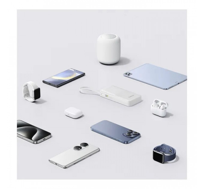 Батарея універсальна Baseus Bipow 2 20000mAh 20W with USB-C cable white (P10077101213-01)