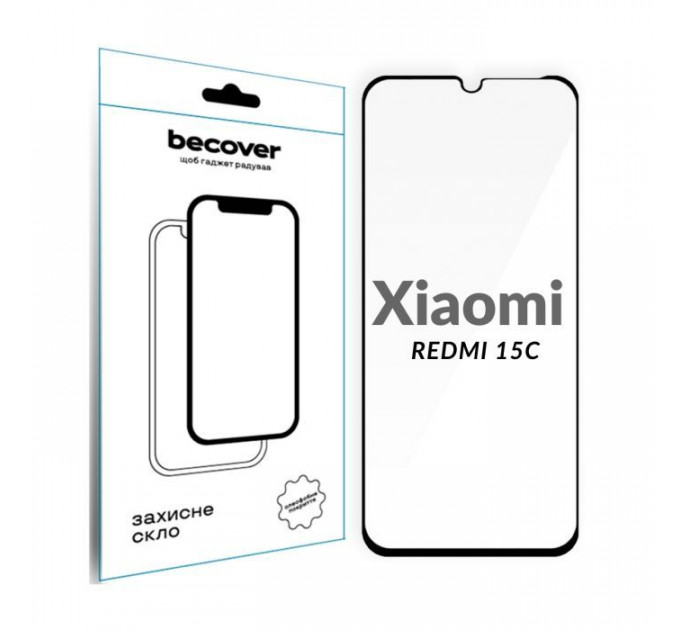 Скло захисне BeCover Xiaomi Redmi 15C 4G\/5G Black (713907)