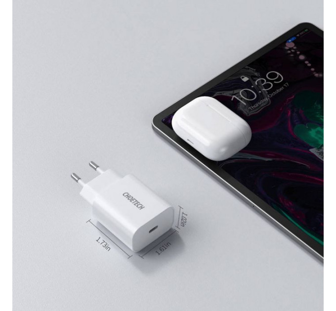 Зарядное устройство для Choetech USB-C PD20W white (Q5004-V5)