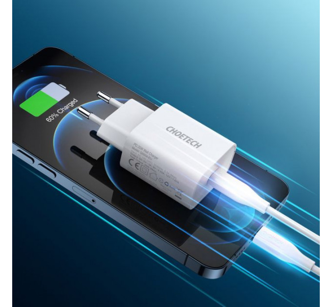 Зарядное устройство для Choetech USB-C PD20W white (Q5004-V5)