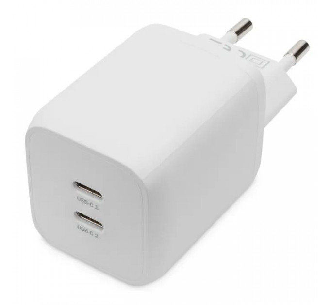 Зарядний пристрій Digitus 2xUSB-C PD65W GaN (DA-10063)