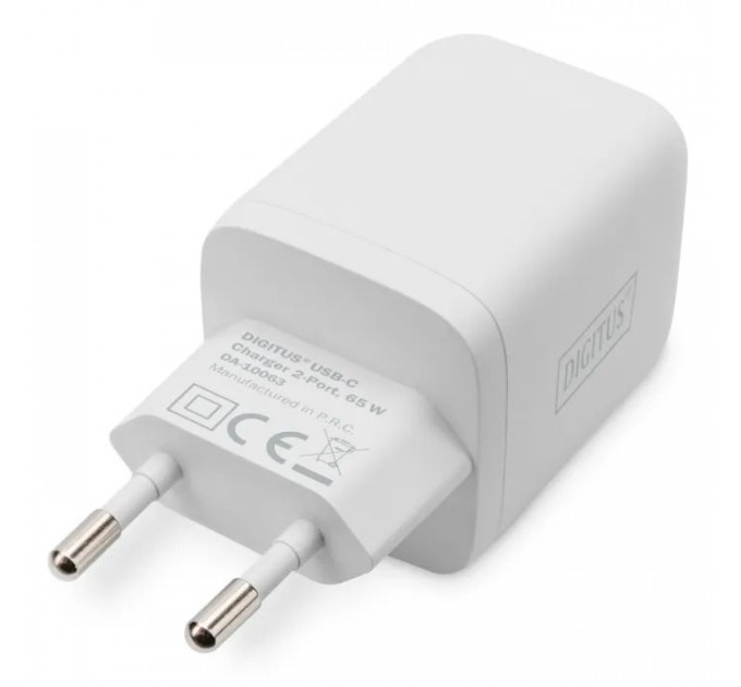 Зарядний пристрій Digitus 2xUSB-C PD65W GaN (DA-10063)